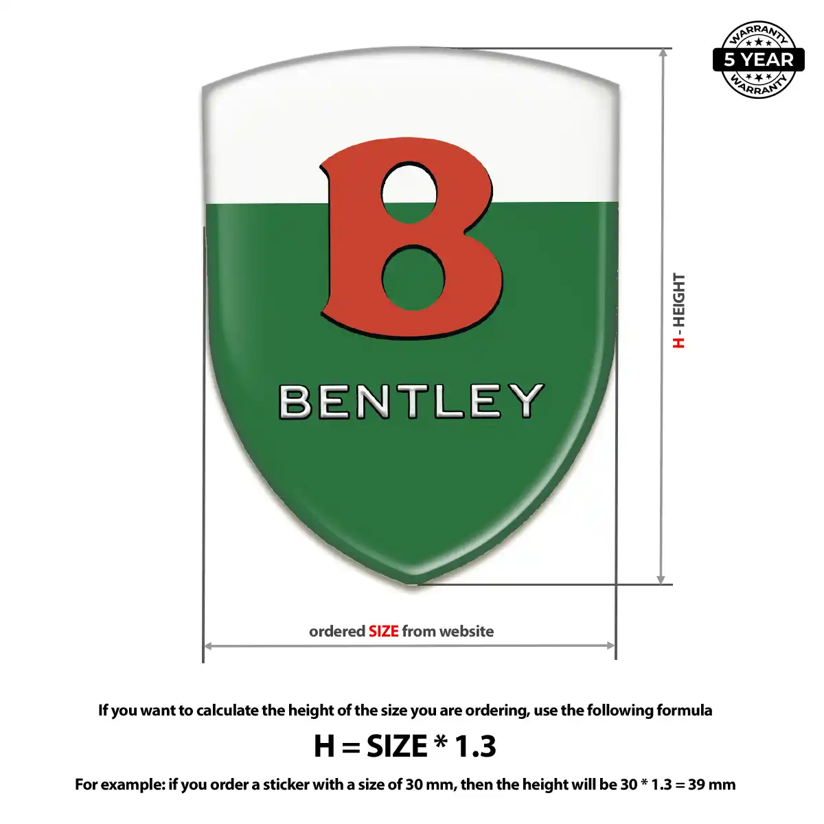 Bentley Domed Logo Sticker Interior Elegance