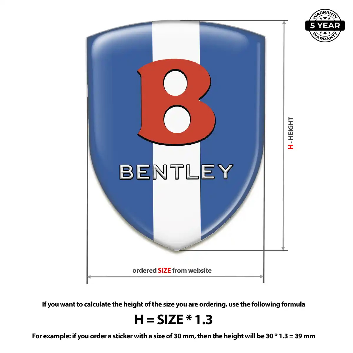 Bentley Domed Logo Sticker Noble Edition