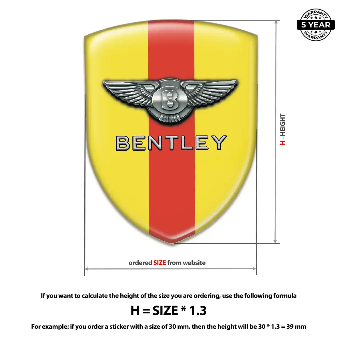 Bentley Domed Logo Sticker Opulent Line