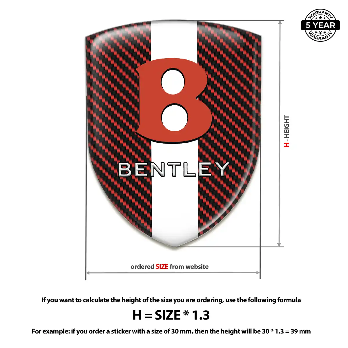 Bentley Domed Logo Sticker Performance Style