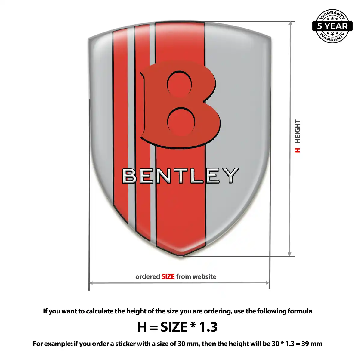Bentley Domed Logo Sticker Prime Quality