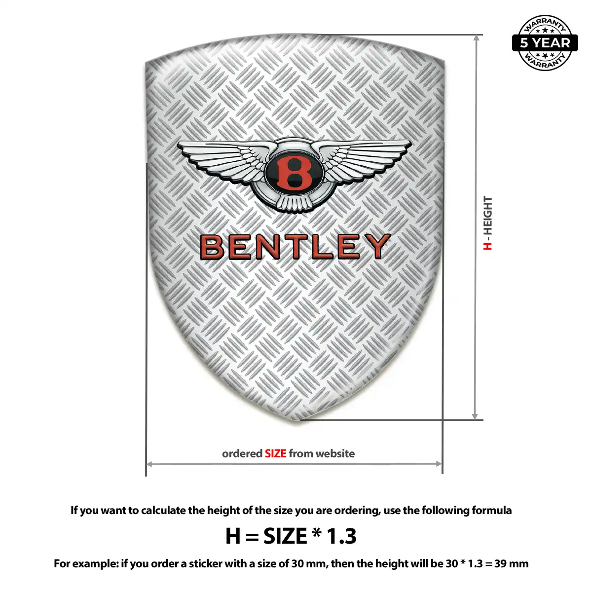 Bentley Domed Logo Sticker Refined Design