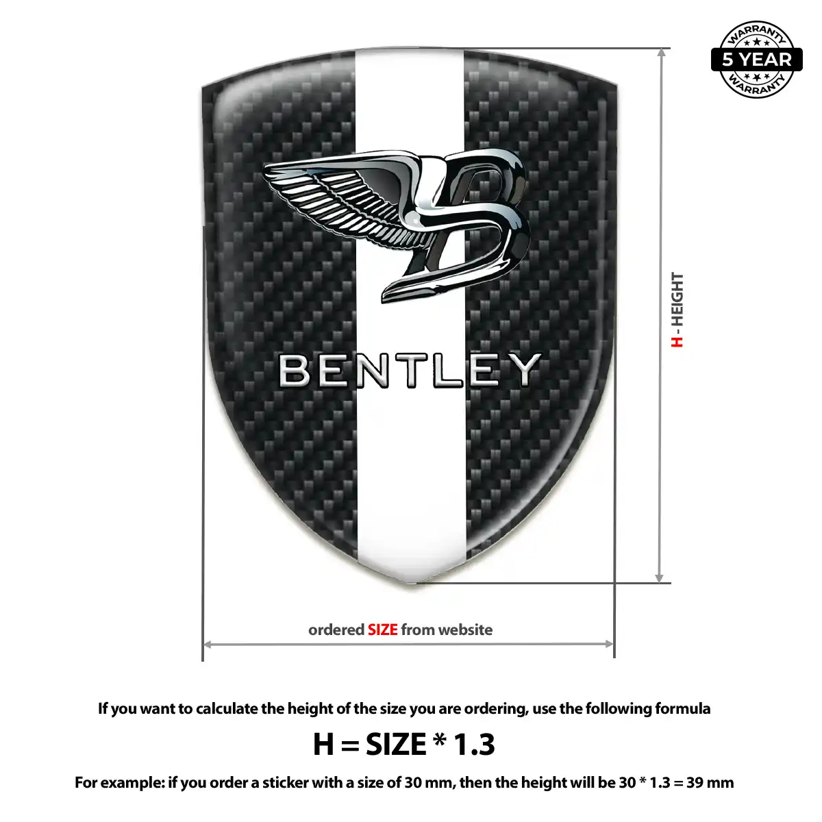 Bentley Domed Logo Sticker Resin Elite