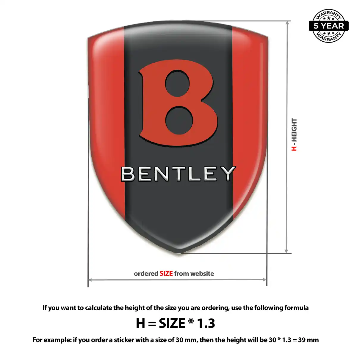 Bentley Domed Logo Sticker Resin Luxe