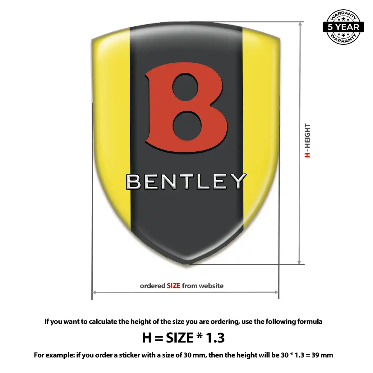 Bentley Domed Logo Sticker Sleek Style
