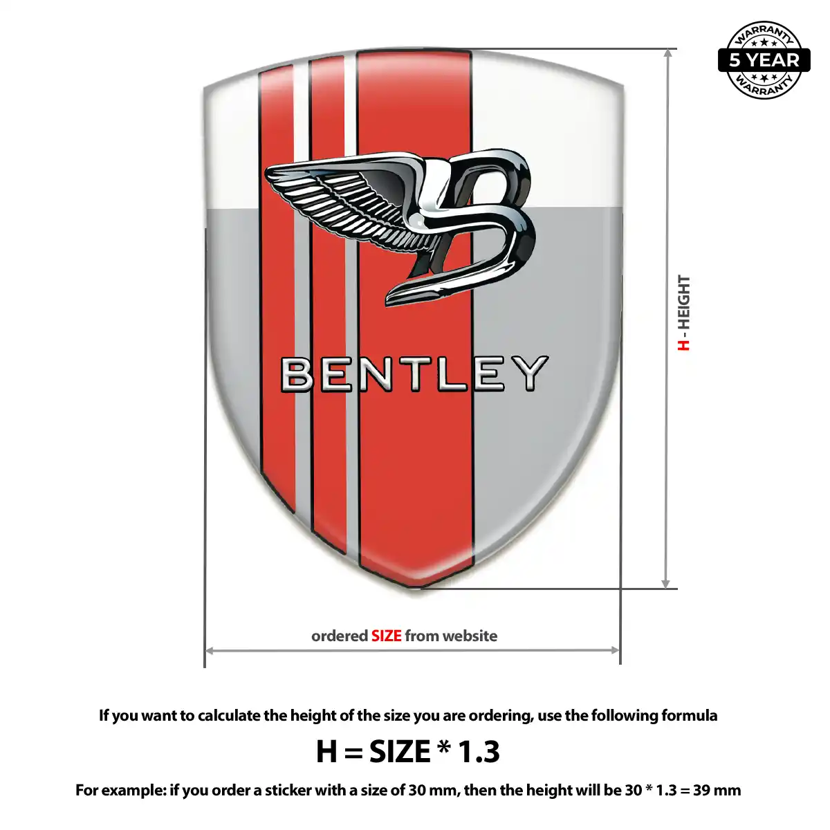 Bentley Domed Logo Sticker Sport Tuning