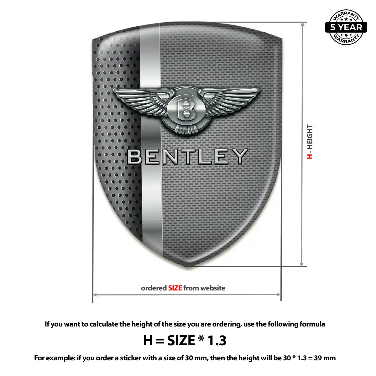 Bentley Domed Logo Sticker Superior Craft