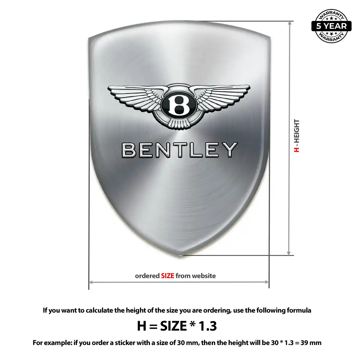 Bentley Emblem Badge Cabin Style