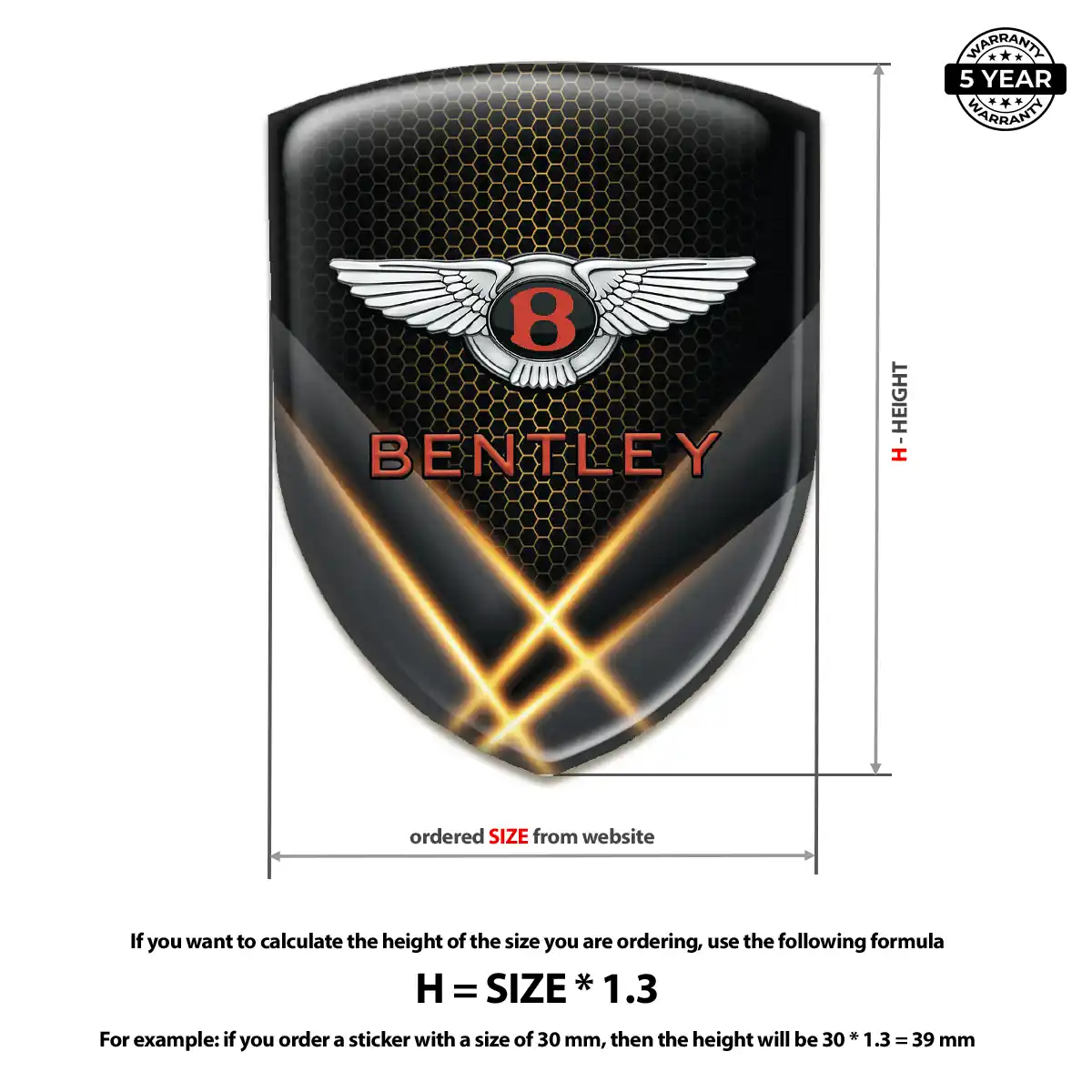 Bentley Emblem Badge Elite Finish