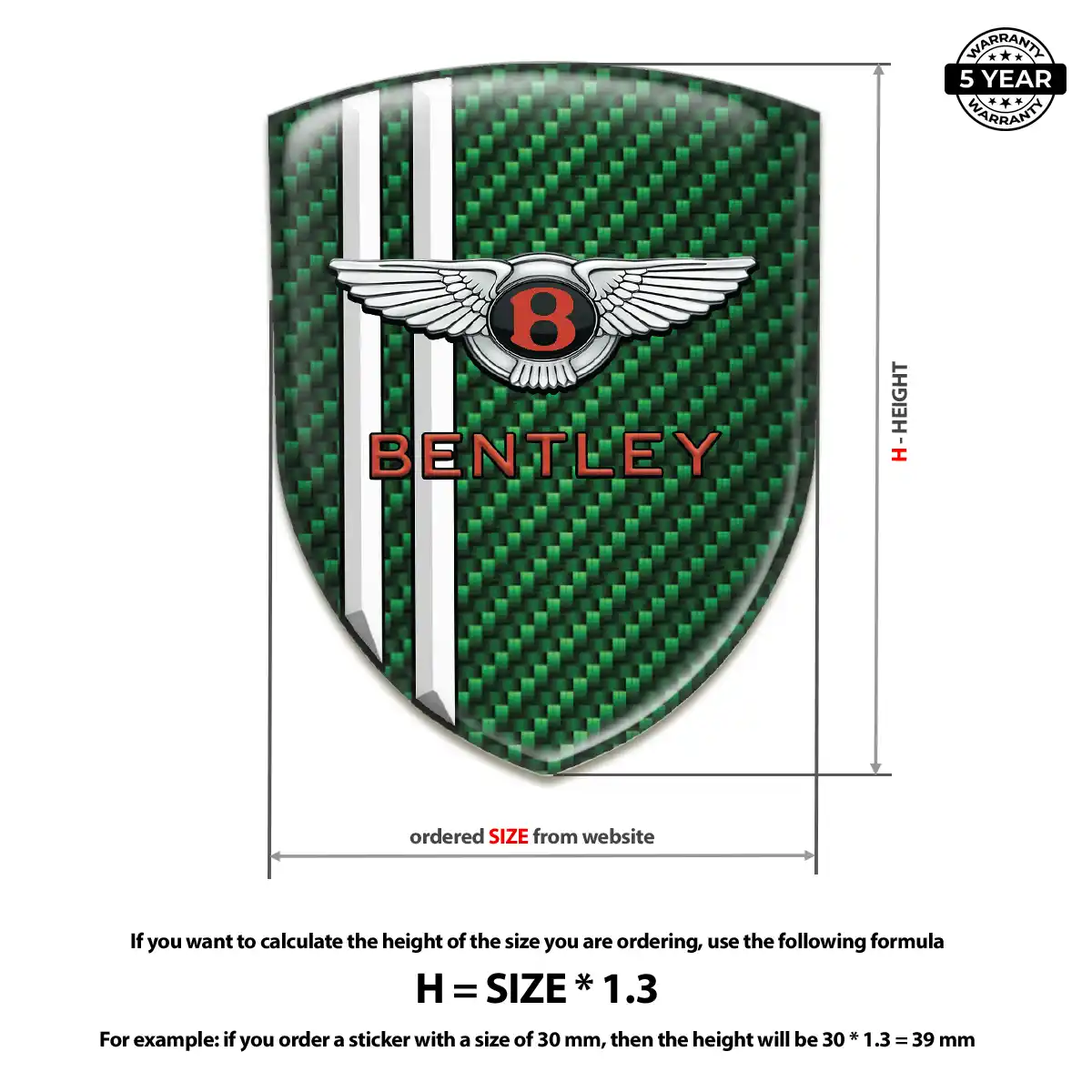 Bentley Emblem Badge Logo Cabin Style