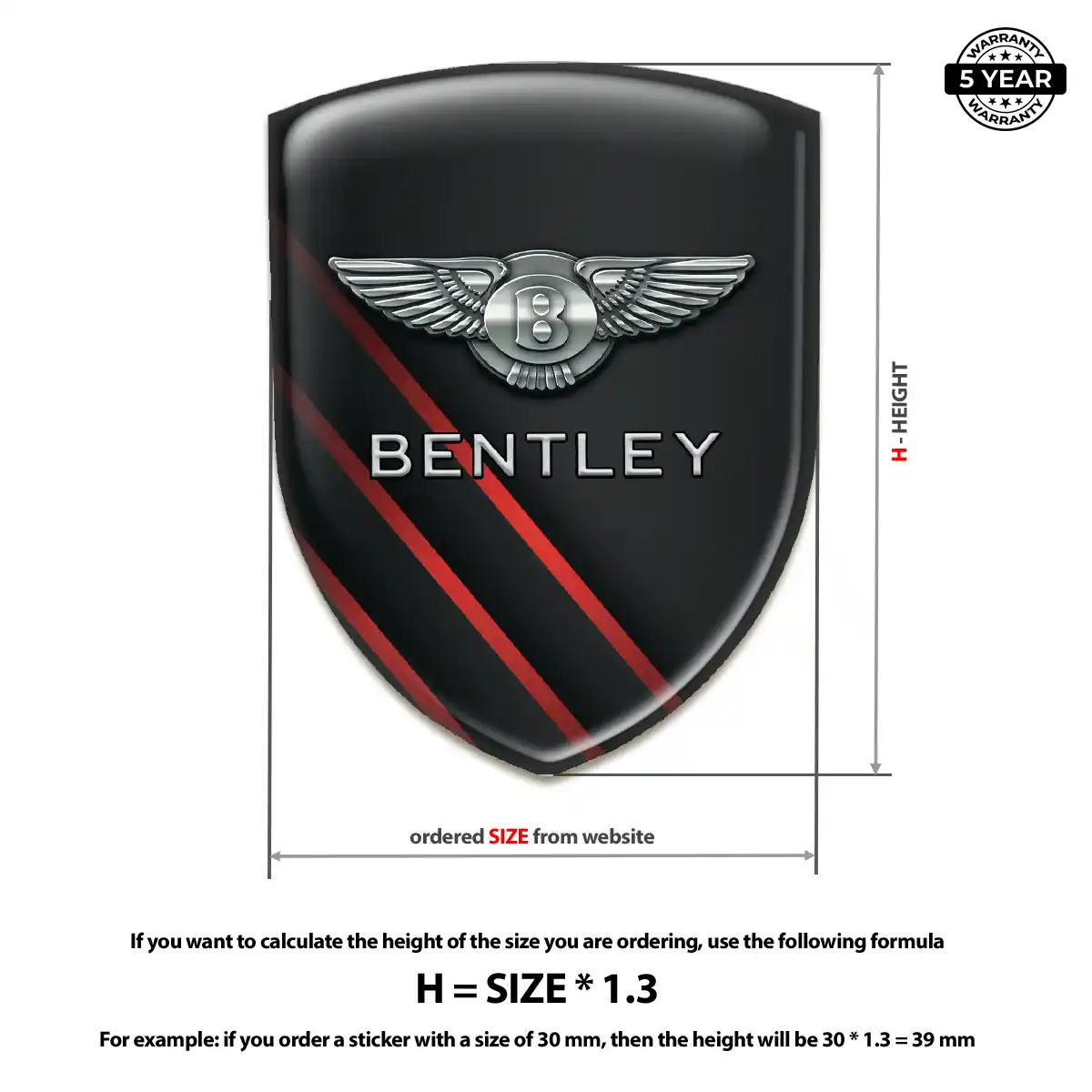 Bentley Emblem Badge Logo Outer Style