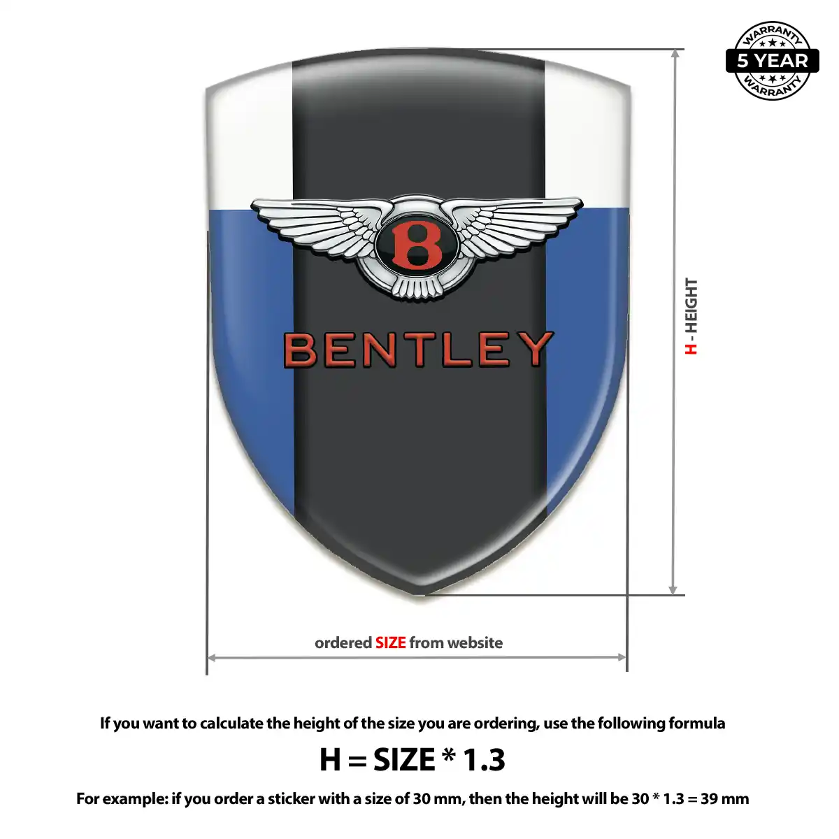 Bentley Emblem Badge Logo Premium Dome