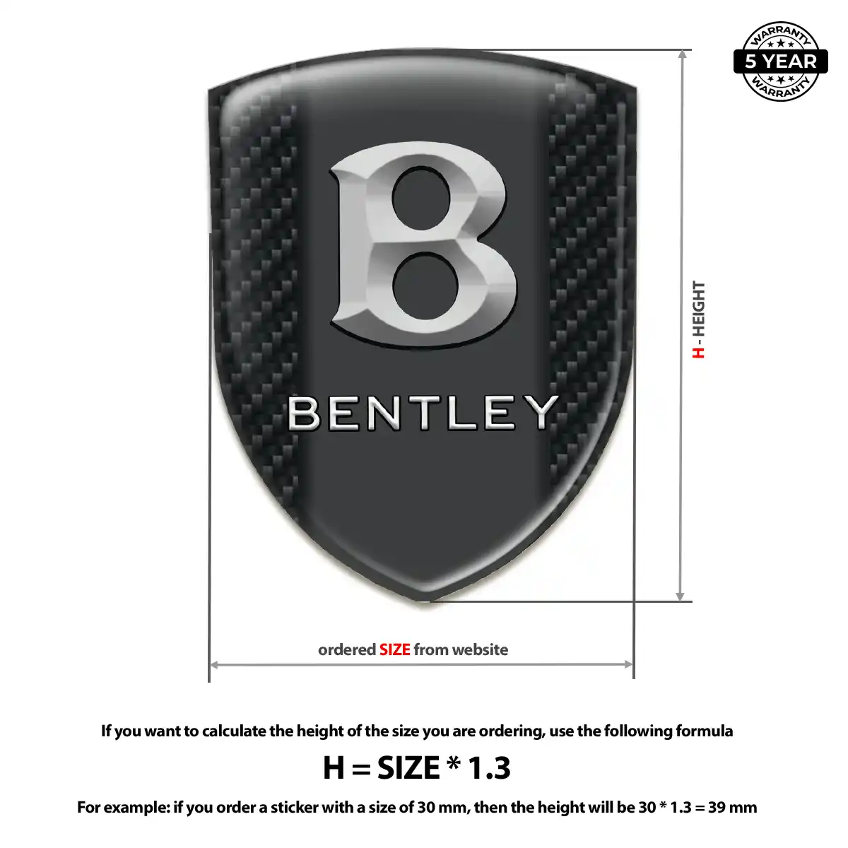 Bentley Emblem Badge Logo Prestige Line