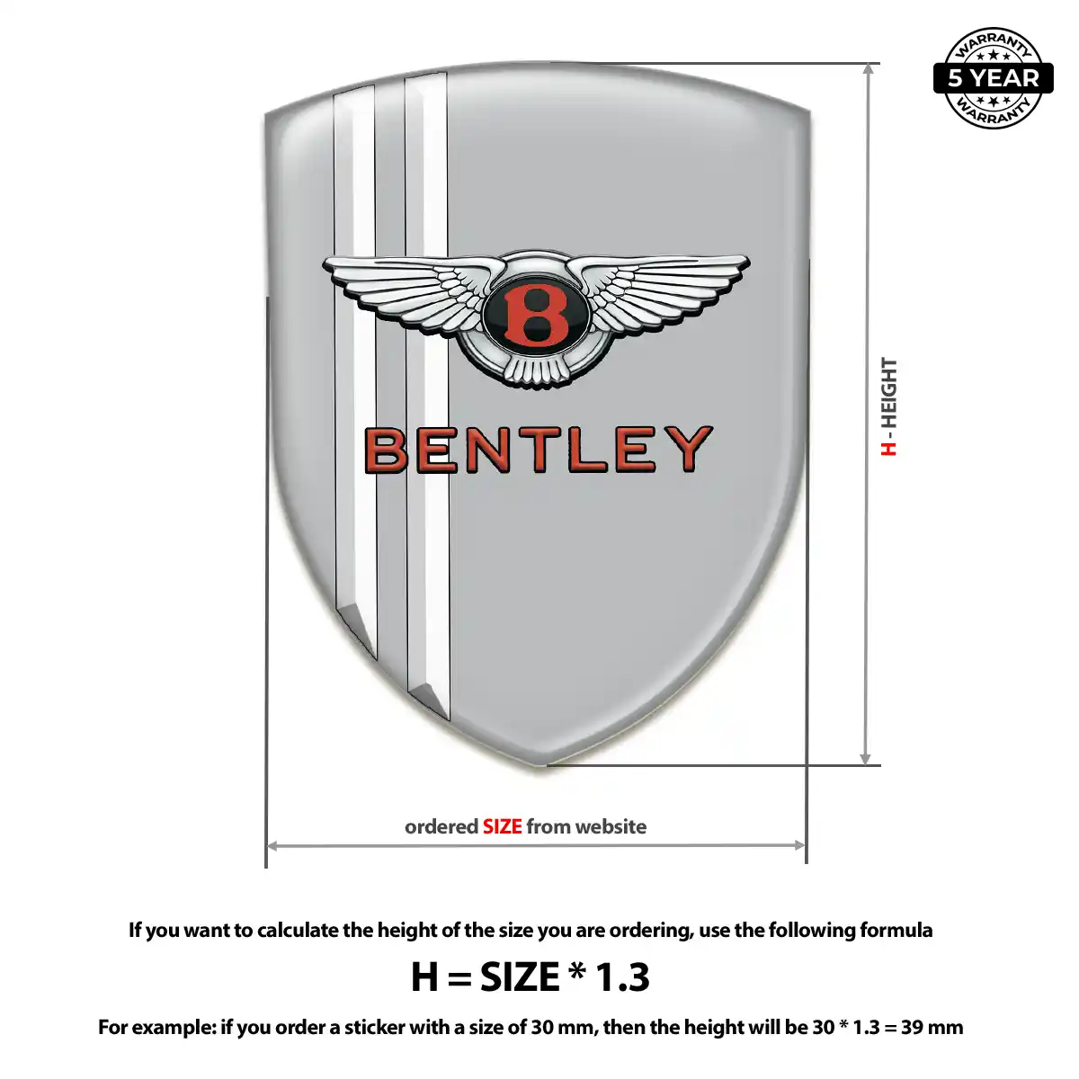 Bentley Emblem Badge Logo Resin Luxe