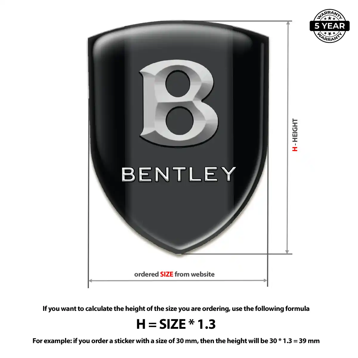 Bentley Emblem Badge Logo Superior Craft