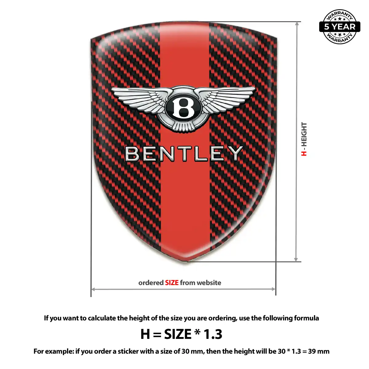 Bentley Emblem Badge Performance Style