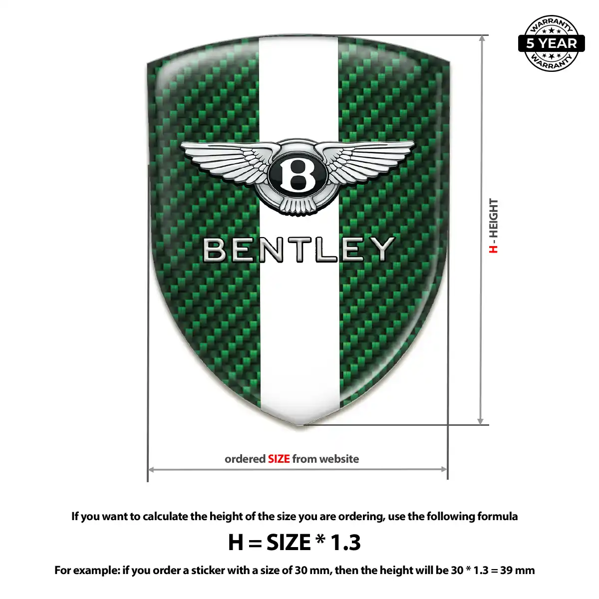Bentley Emblem Crest Premium Dome