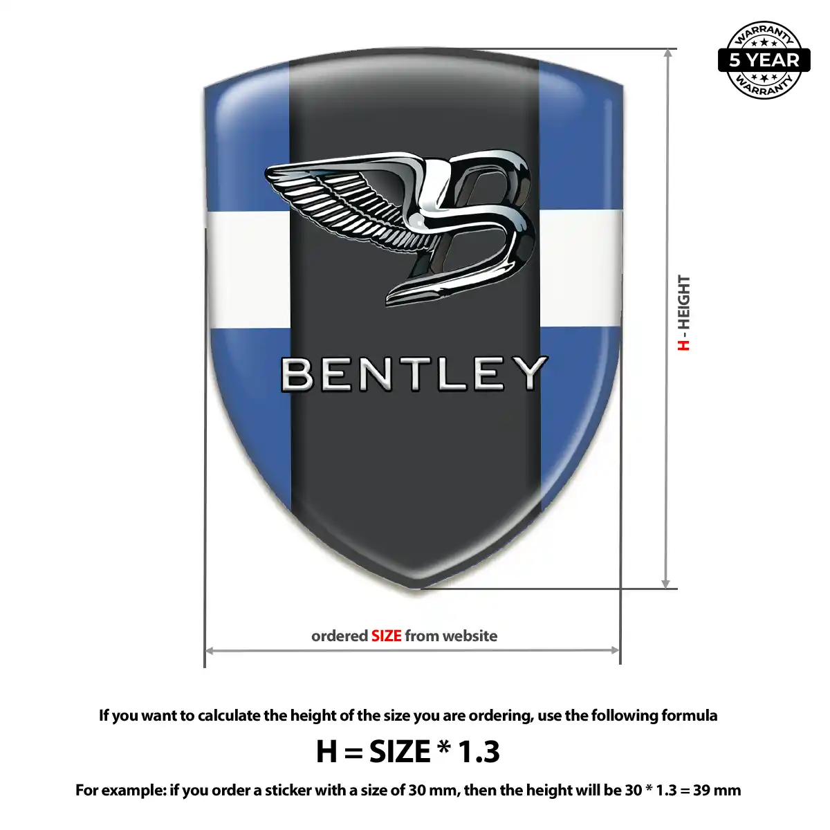 Bentley Emblem Domed Badge Auto Tuning
