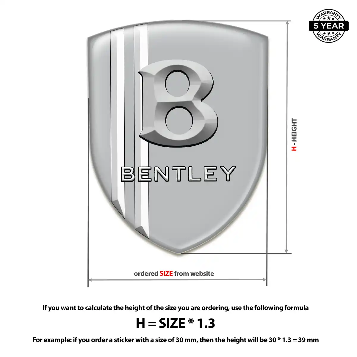 Bentley Emblem Domed Badge Cabin Style