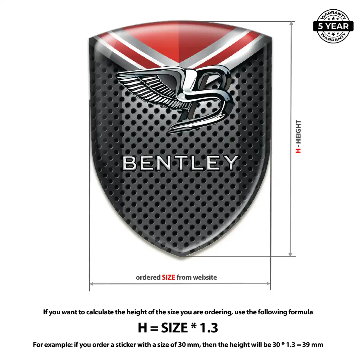 Bentley Emblem Domed Badge Exterior Luxe