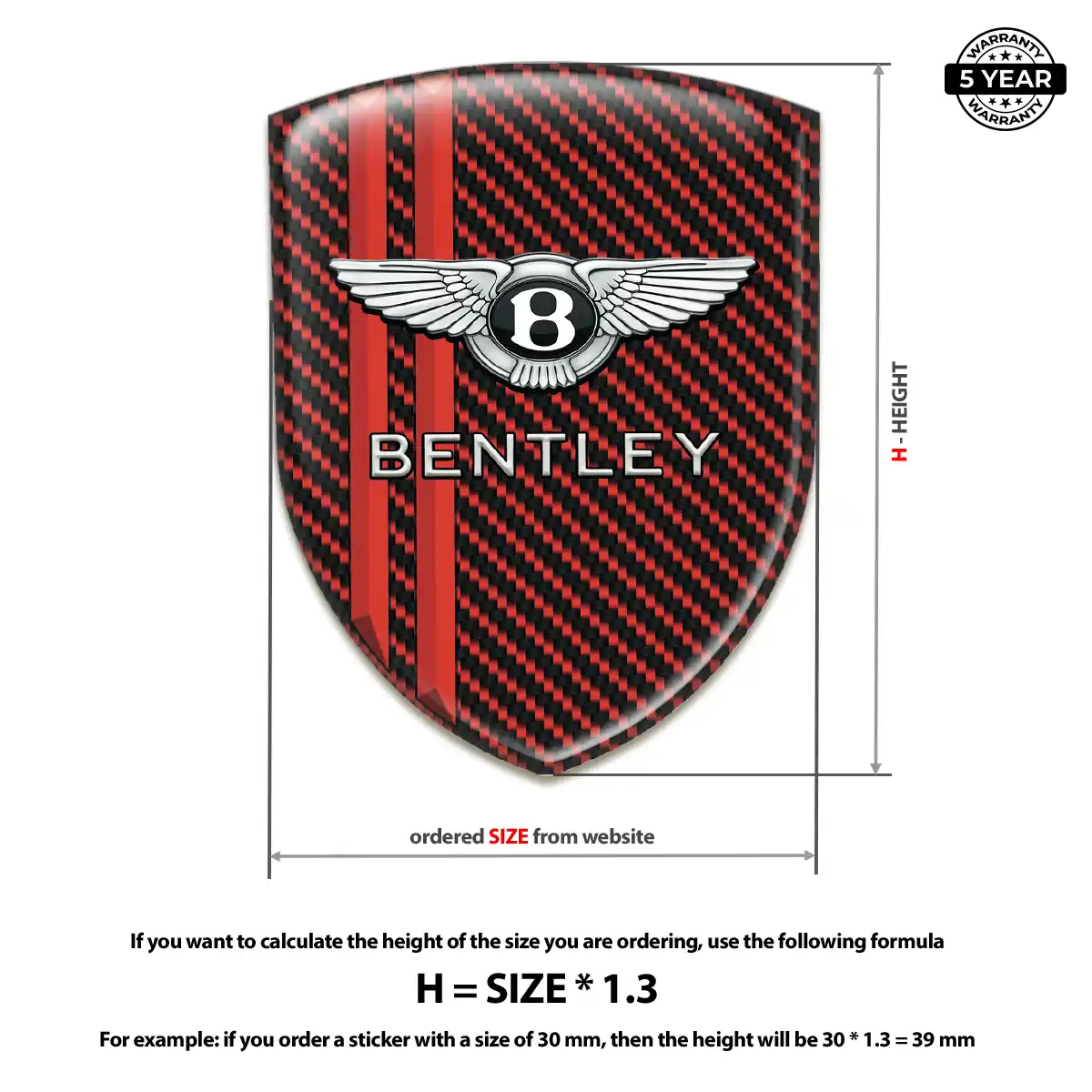 Bentley Emblem Domed Badge Noble Edition