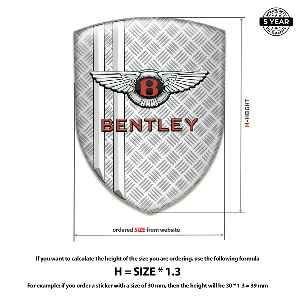 Bentley Emblem Domed Badge Outer Style