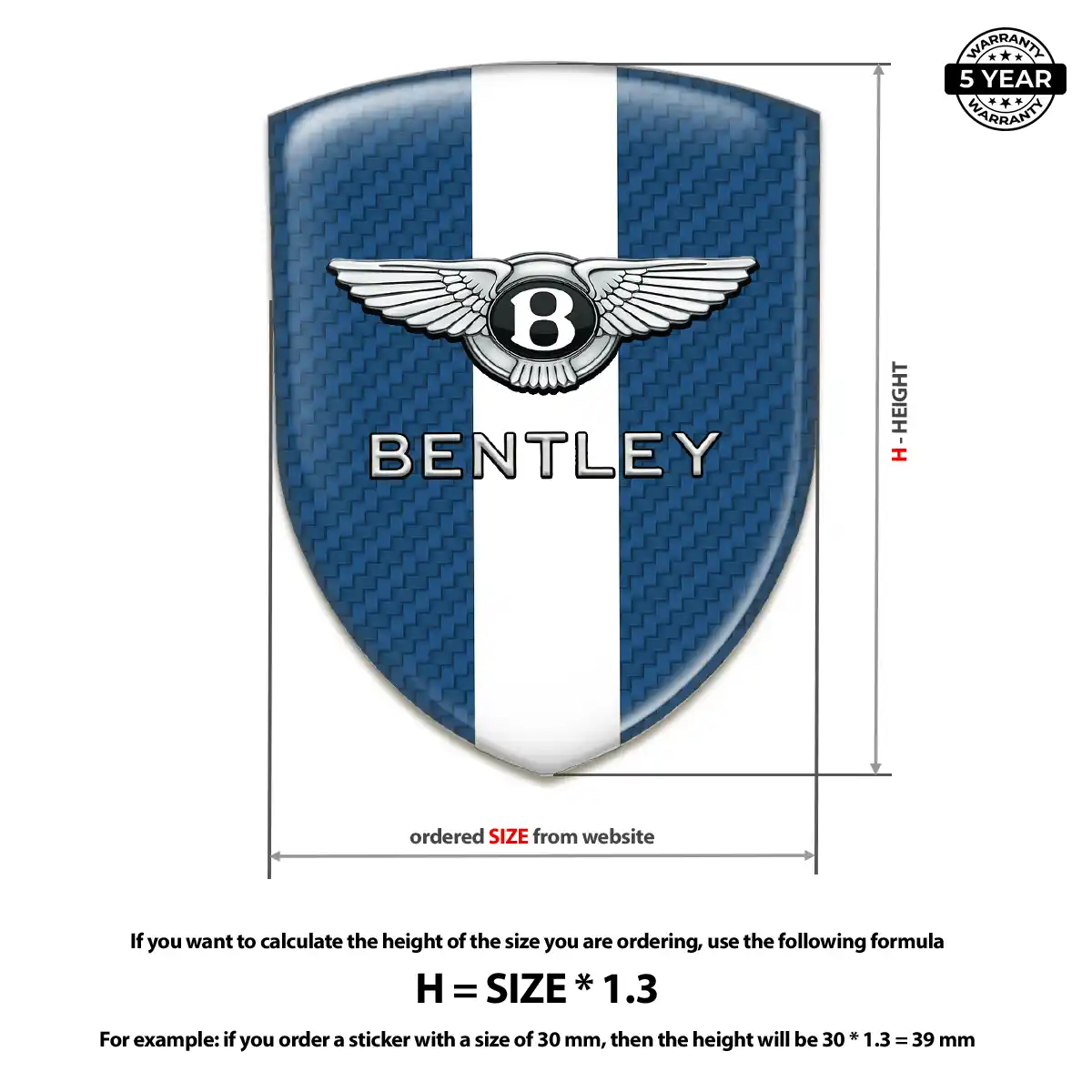 Bentley Emblem Domed Badge Performance Style