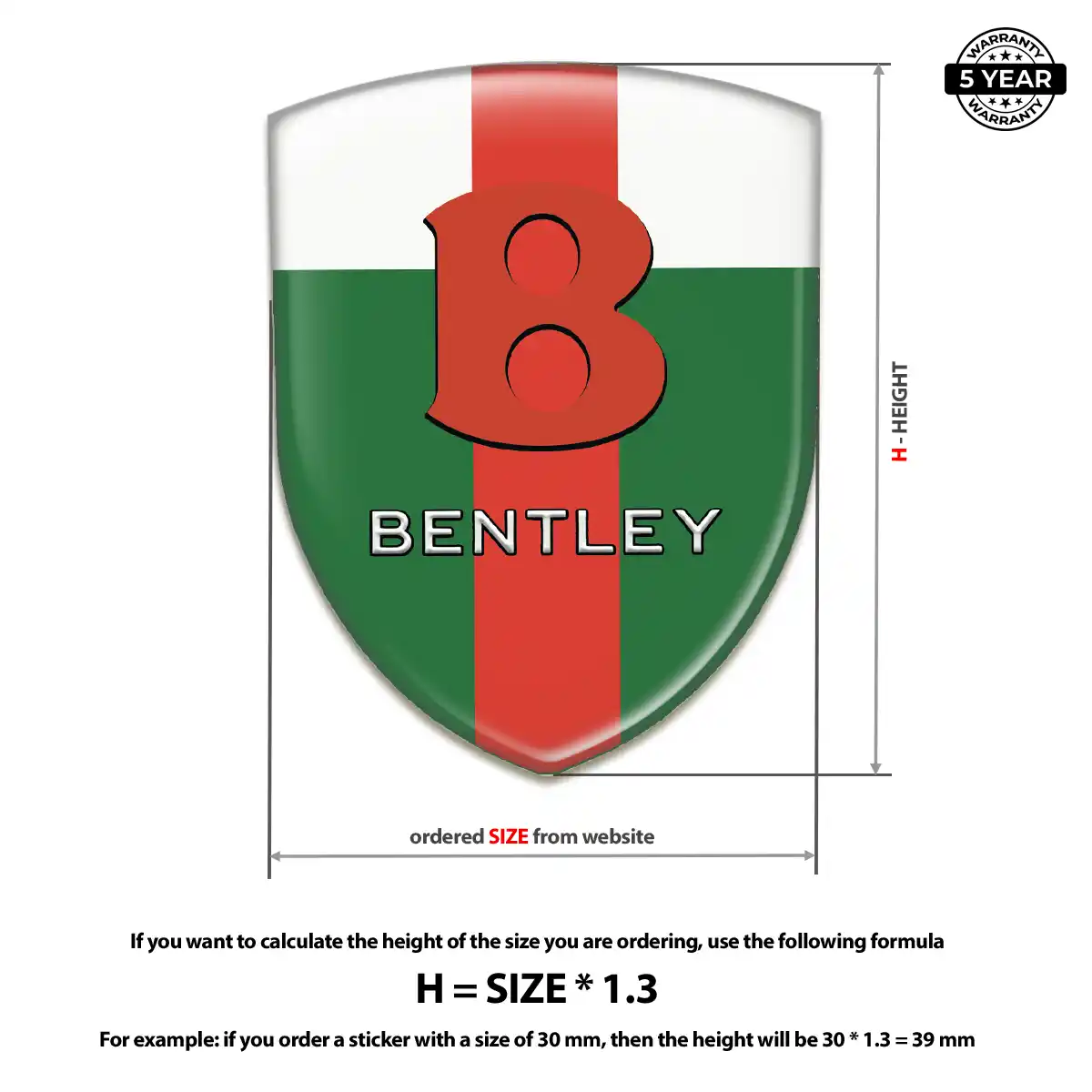 Bentley Emblem Domed Badge Prestige Line