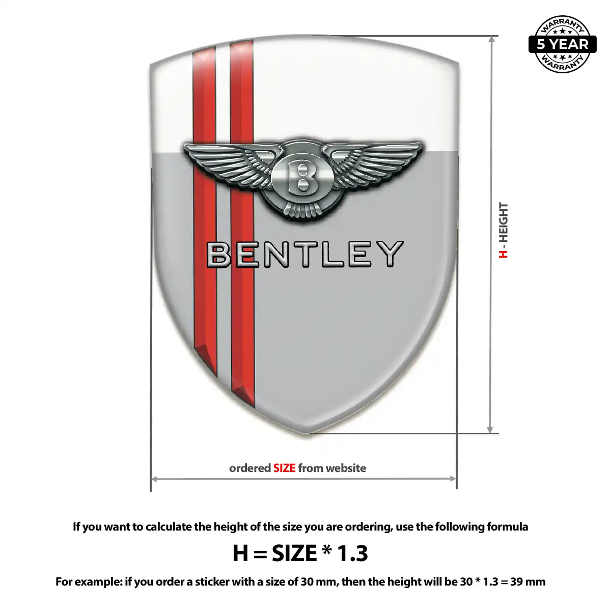 Bentley Emblem Domed Badge Refined Design