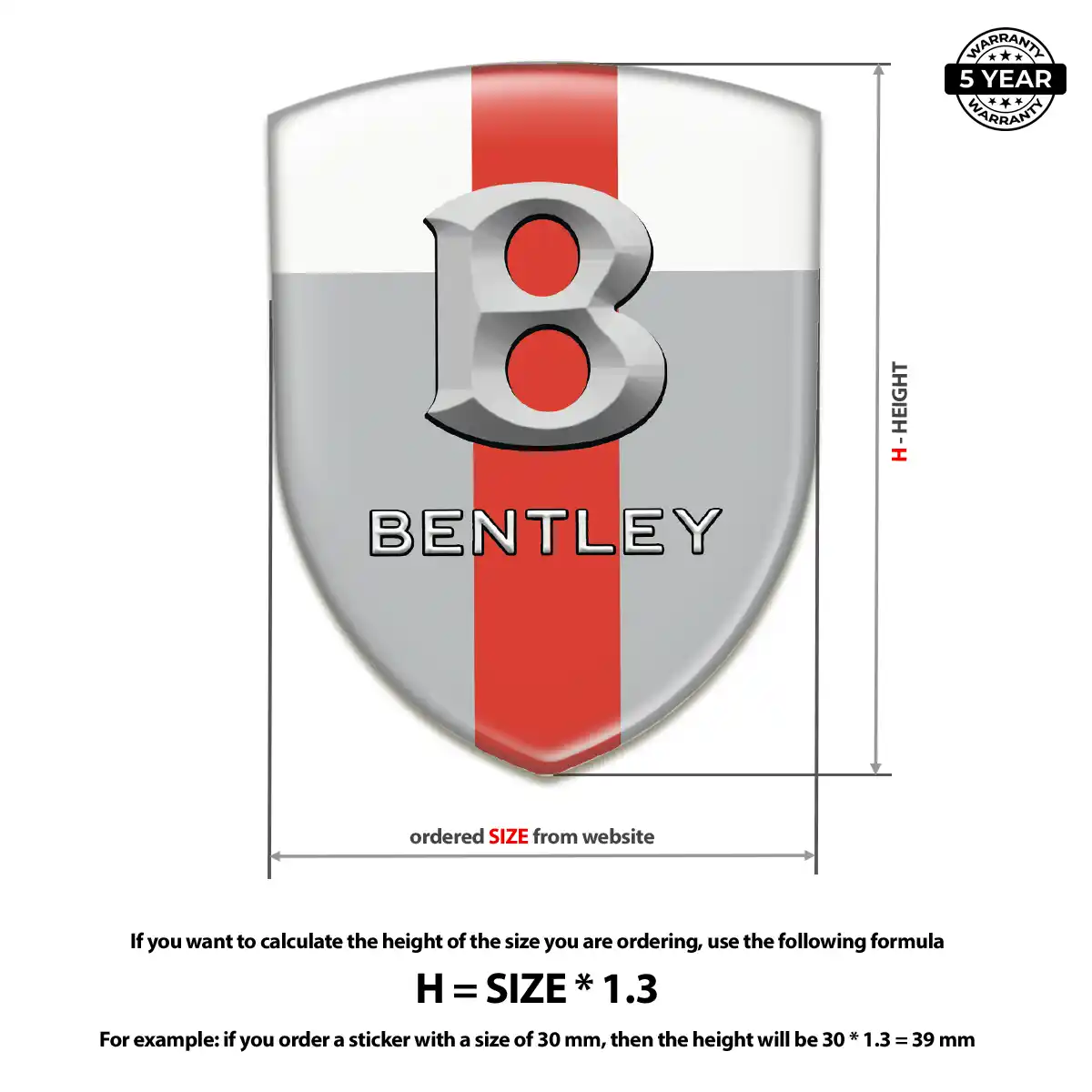 Bentley Emblem Domed Badge Resin Elite