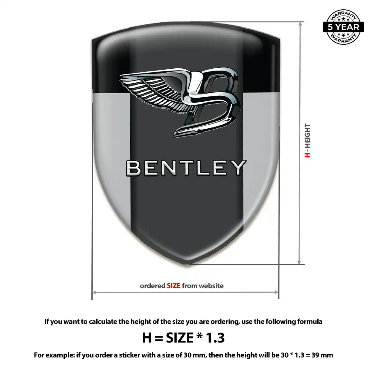 Bentley Emblem Domed Badge Resin Luxe