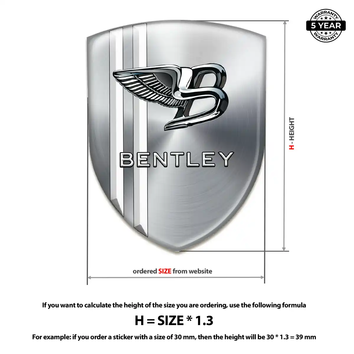 Bentley Emblem Domed Badge Signature Grade