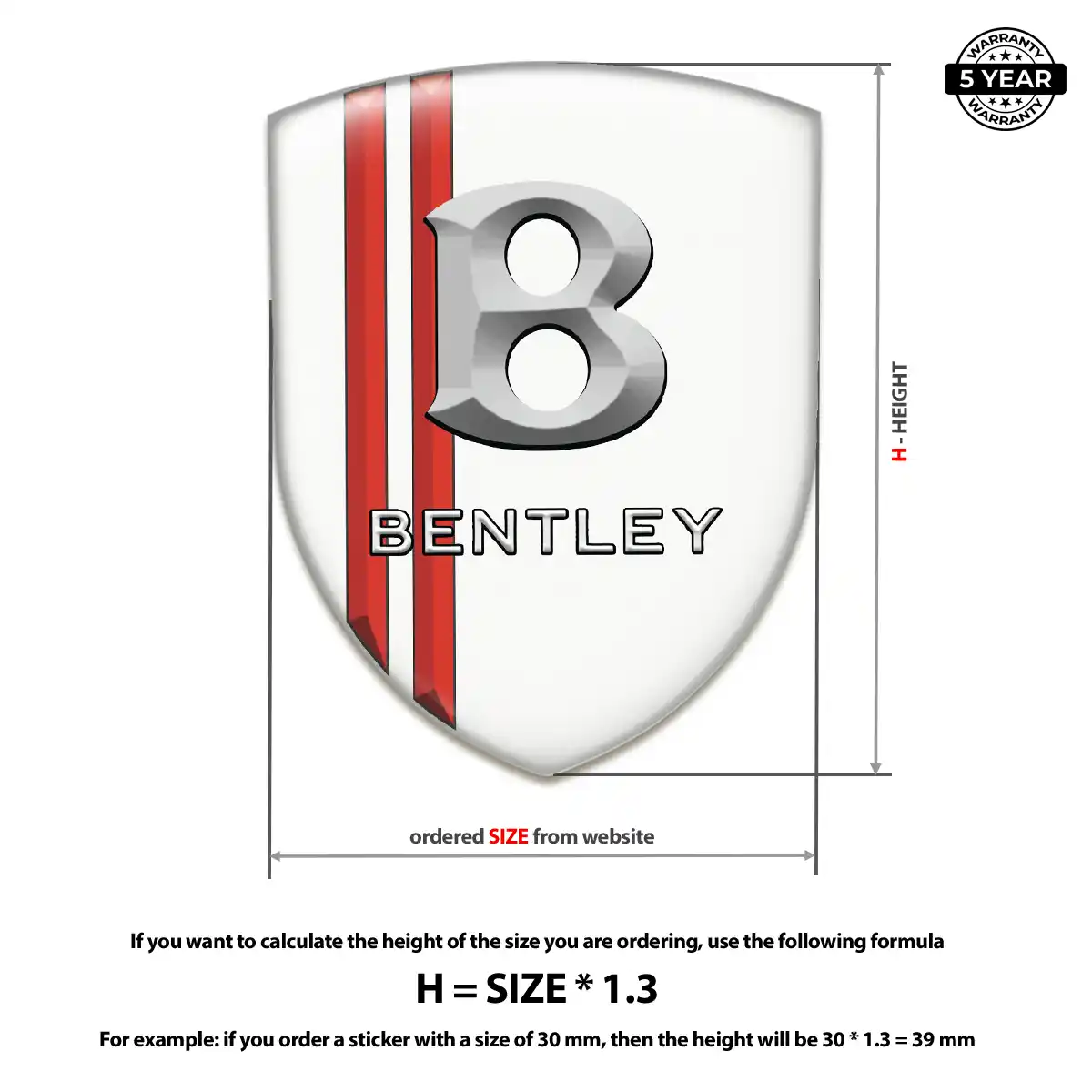 Bentley Emblem Domed Badge Sleek Style
