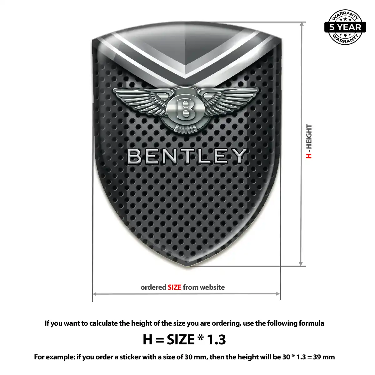 Bentley Emblem Domed Badge Sport Tuning