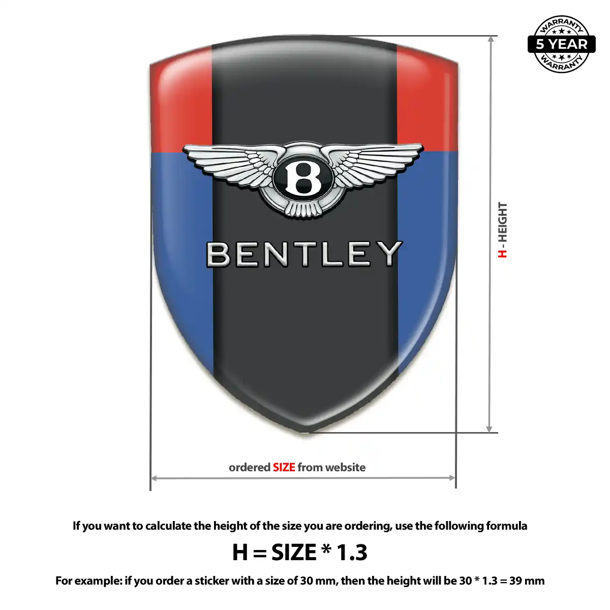 Bentley Emblem Domed Badge Street Tuning
