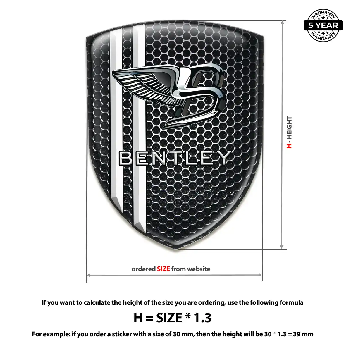 Bentley Emblem Logo Badge Outer Style
