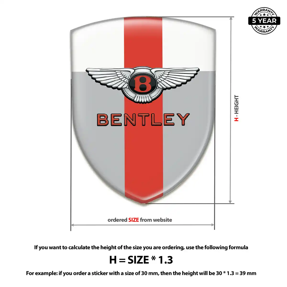 Bentley Emblem Logo Badge Prestige Line