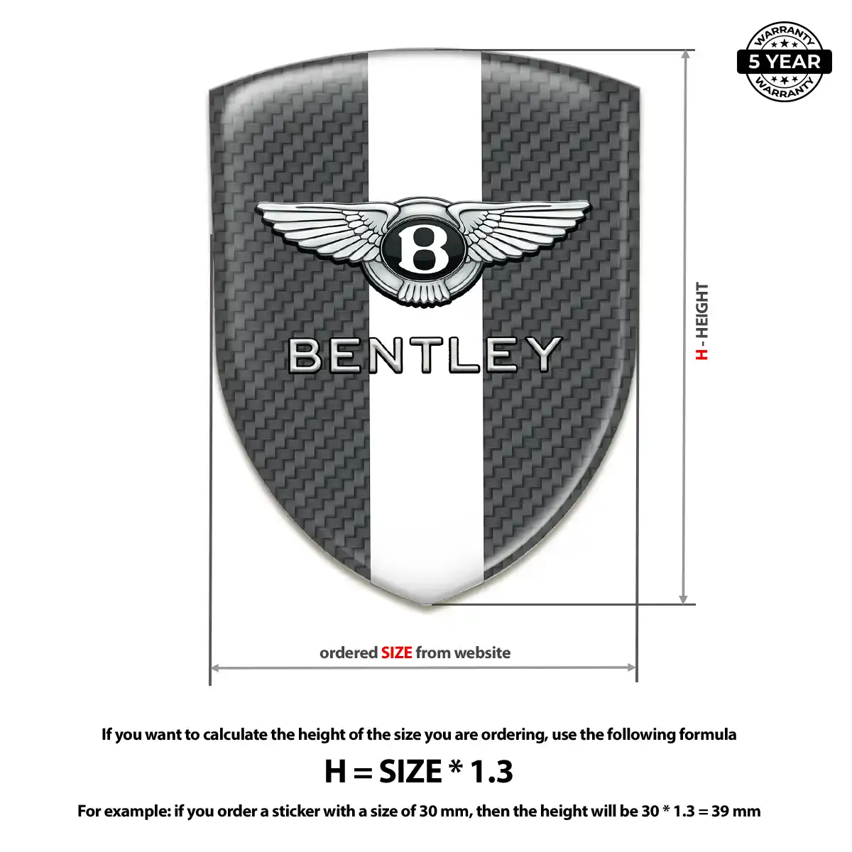 Bentley Emblem Logo Badge Resin Elite
