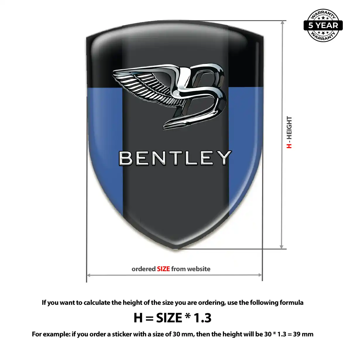 Bentley Emblem Logo Badge Superior Craft