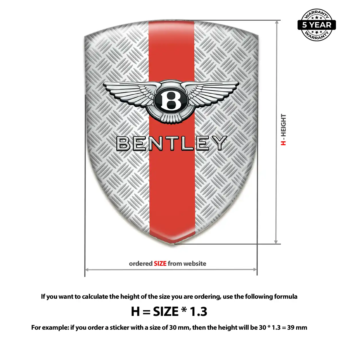 Bentley Emblem Logo Premium Dome