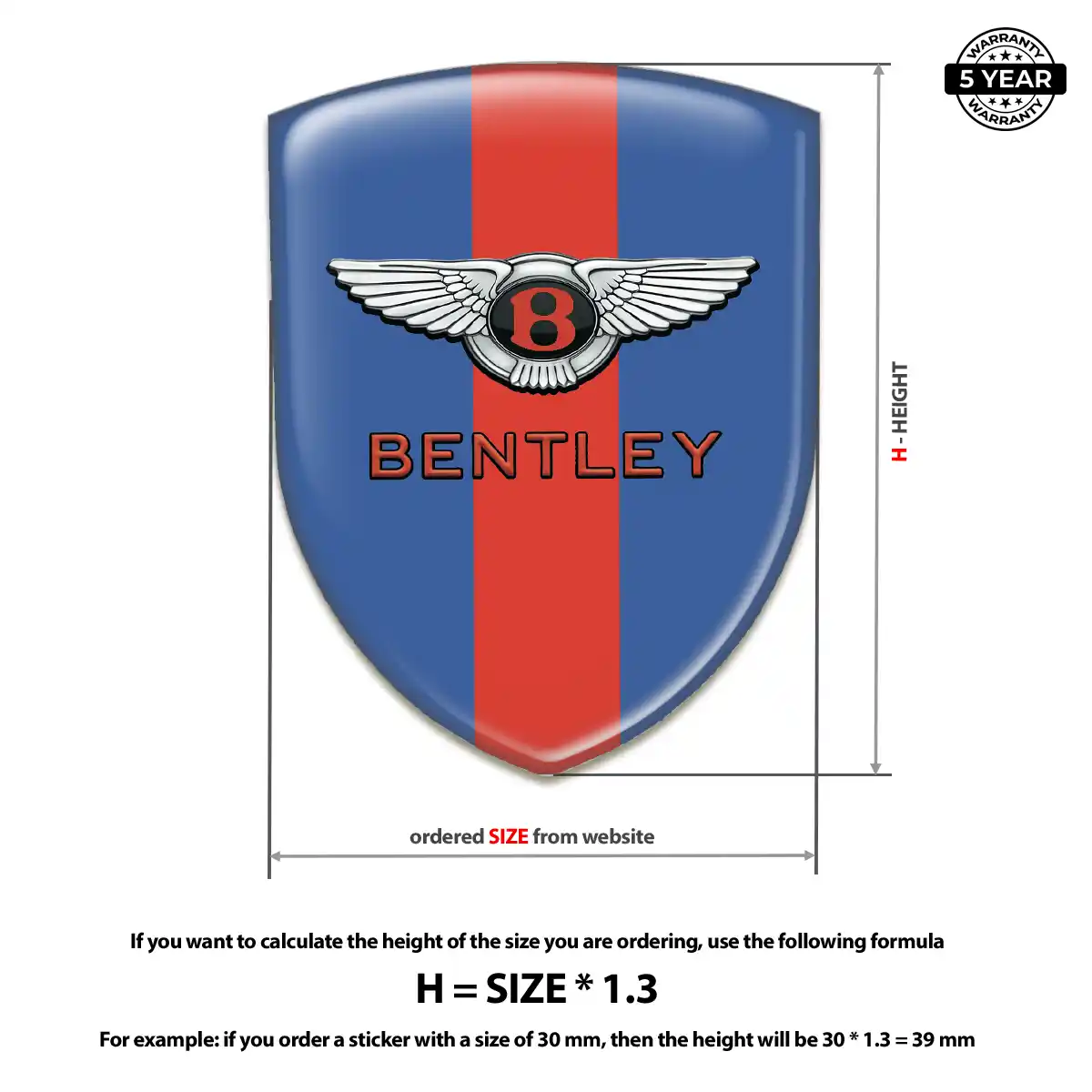 Bentley Emblem Shield Cabin Style
