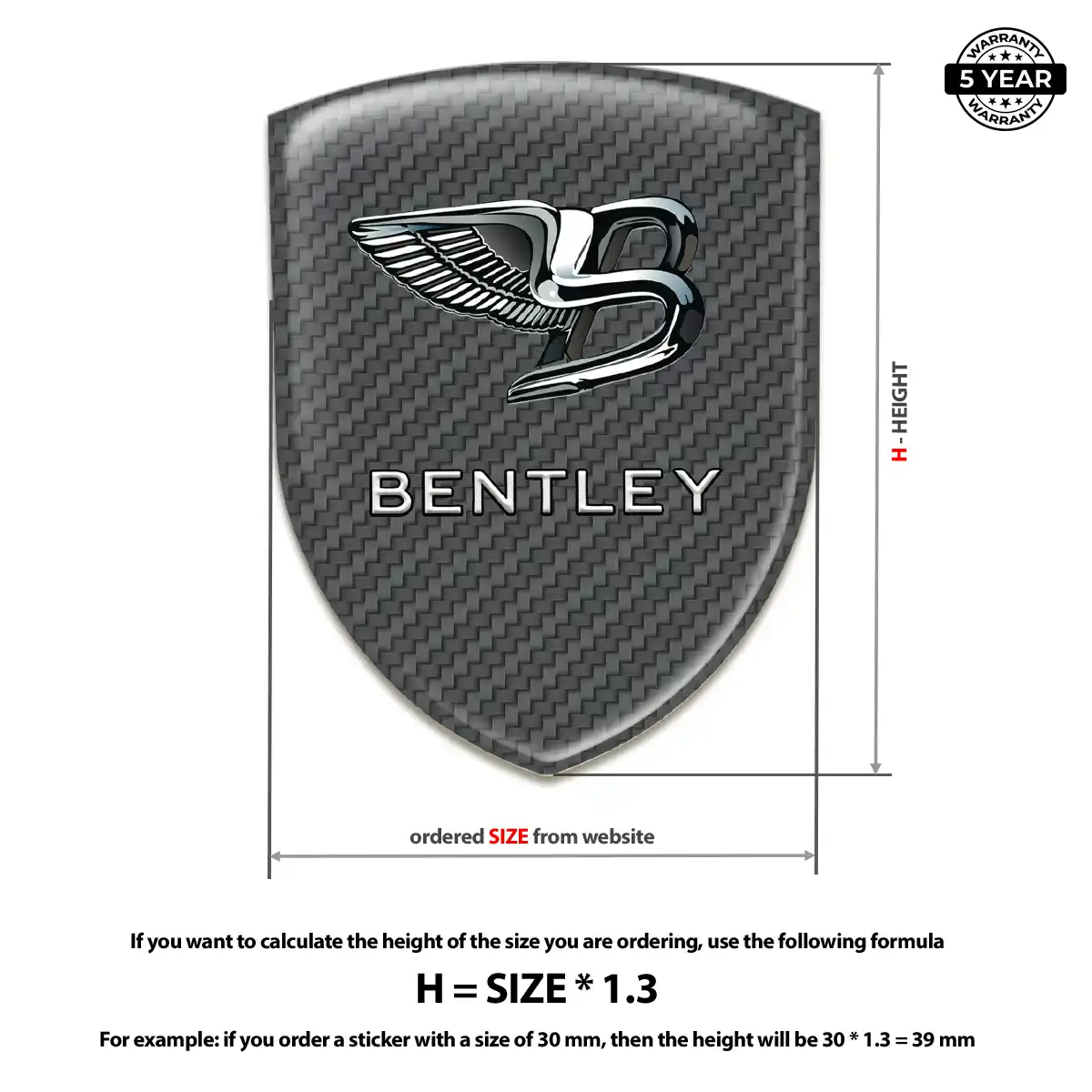 Bentley Emblem Shield Prime Quality