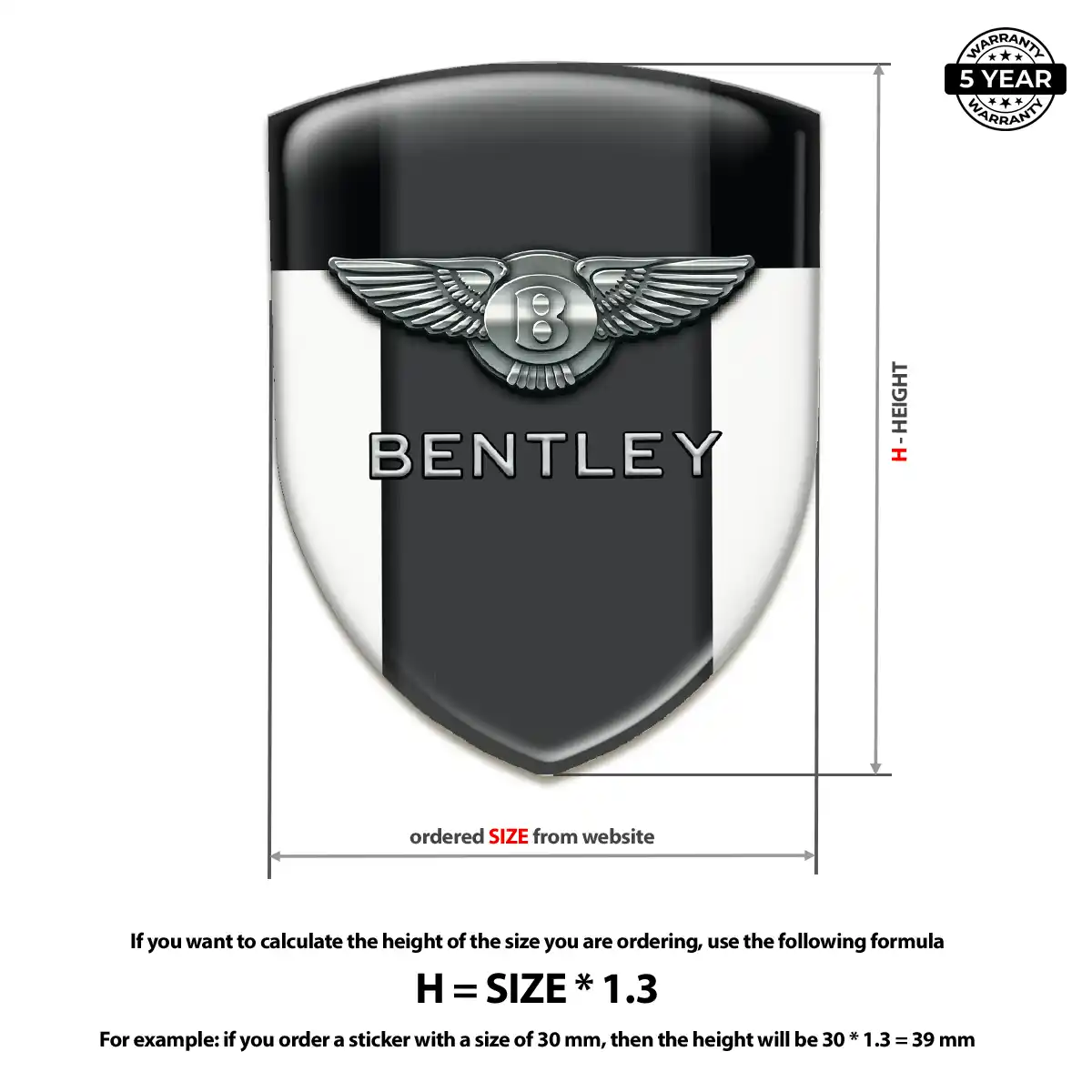 Bentley Epoxy Domed Sticker Deluxe Edition