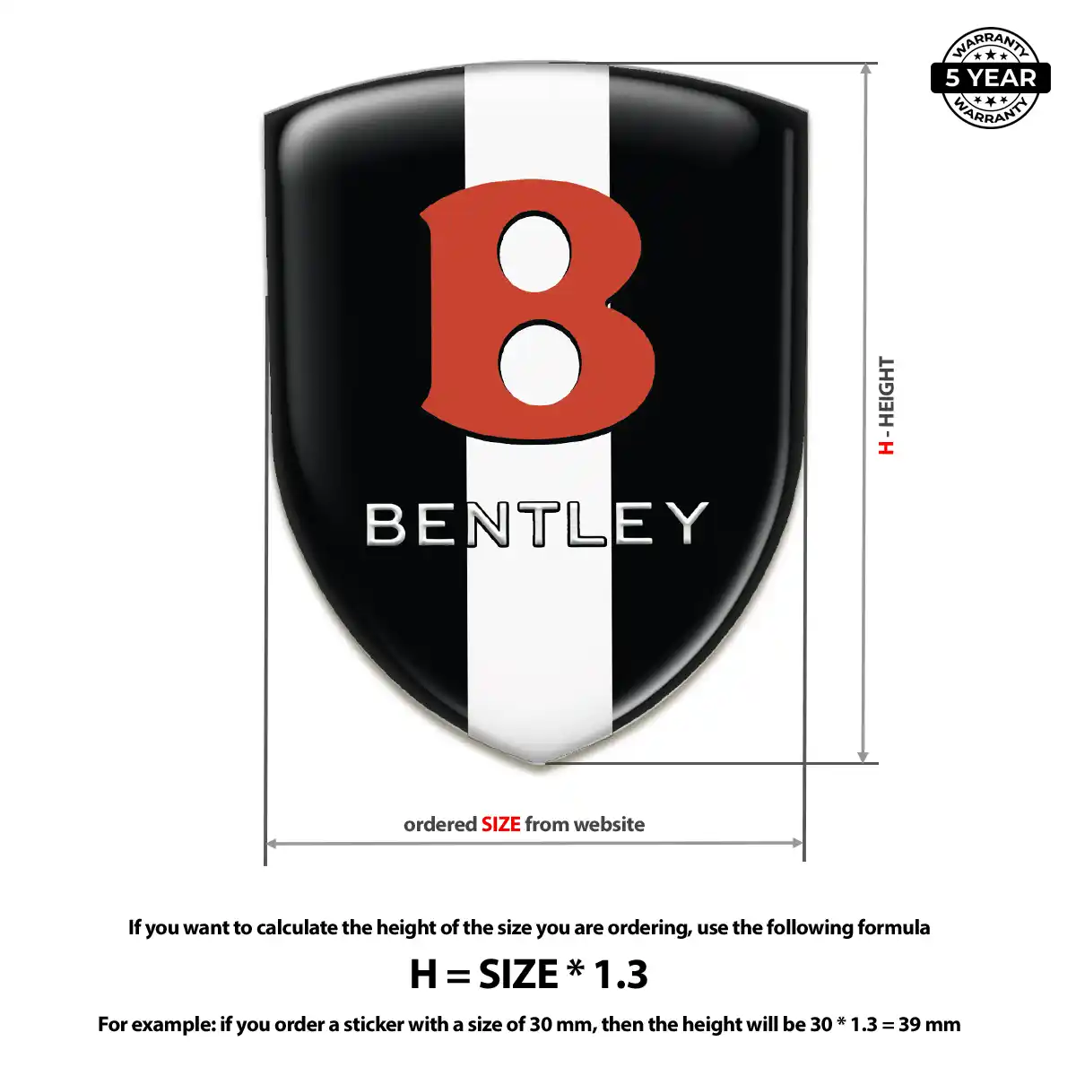 Bentley Epoxy Domed Sticker Elite Edition