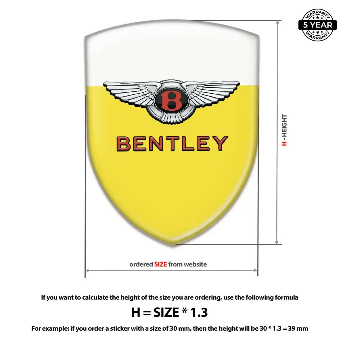 Bentley Epoxy Domed Sticker Elite Finish
