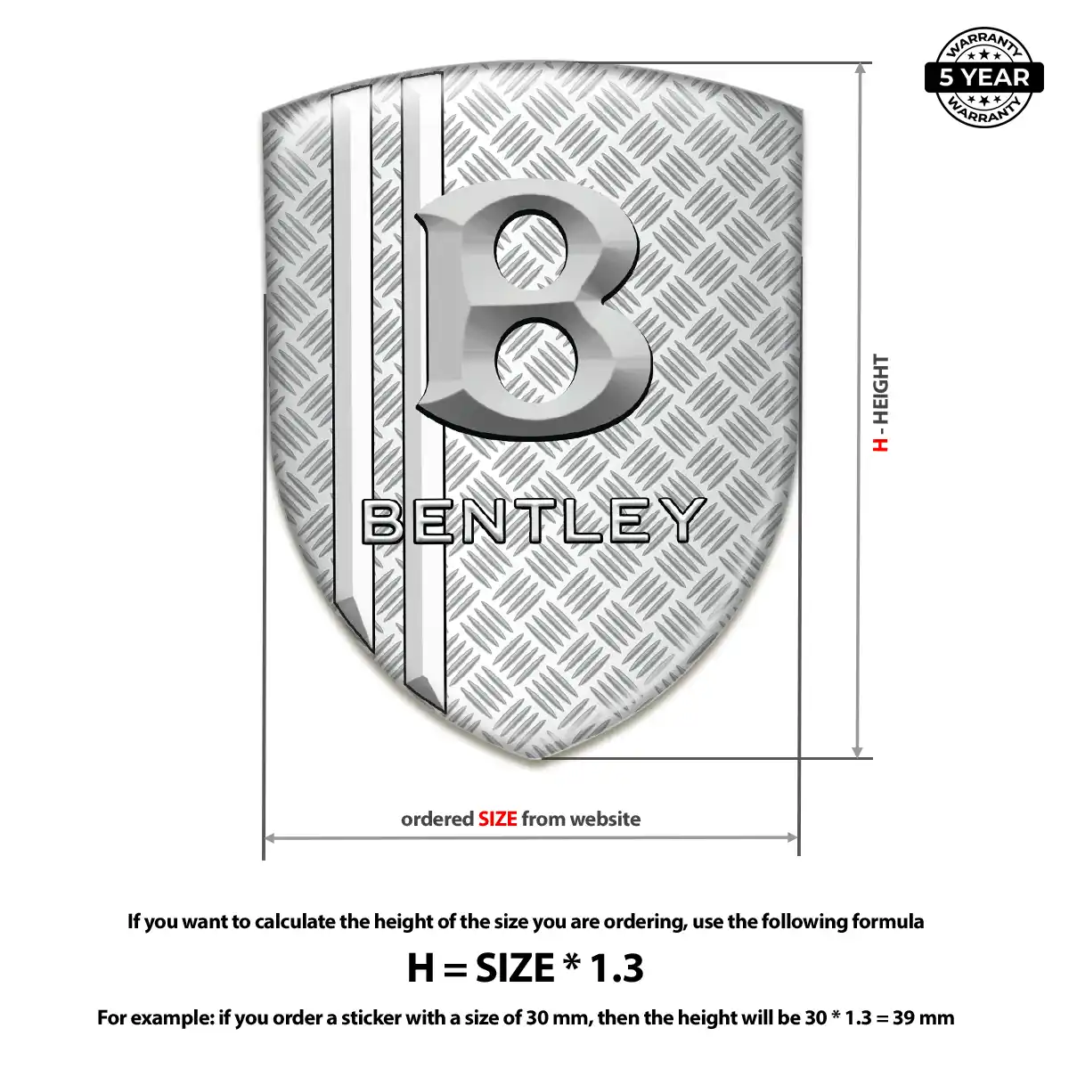 Bentley Epoxy Domed Sticker Interior Elegance