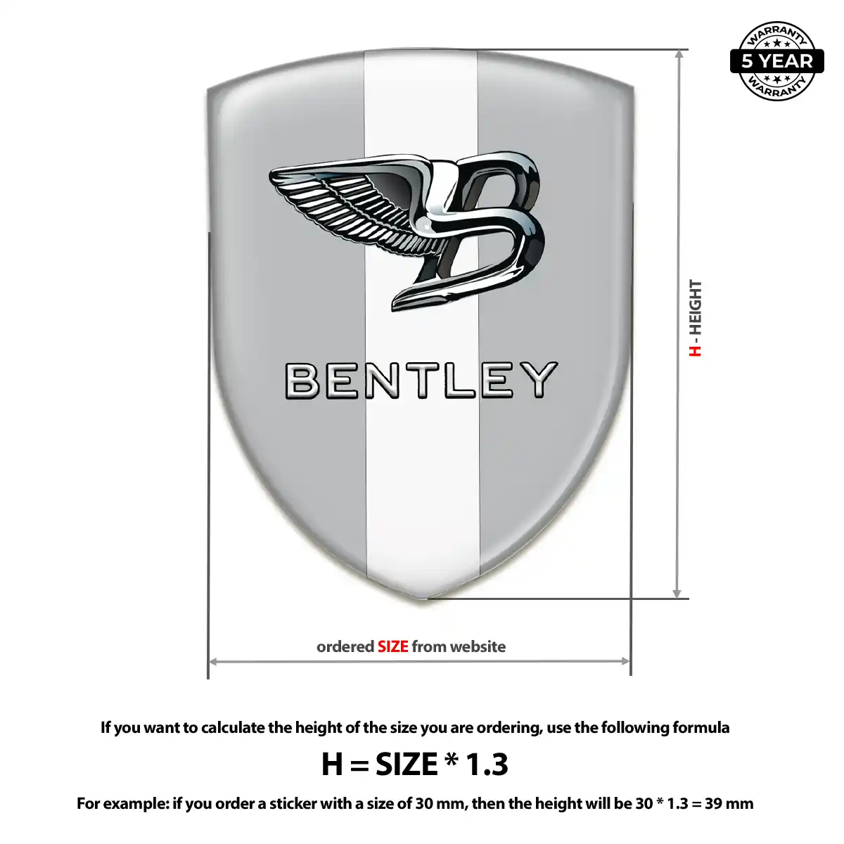Bentley Epoxy Domed Sticker Noble Edition