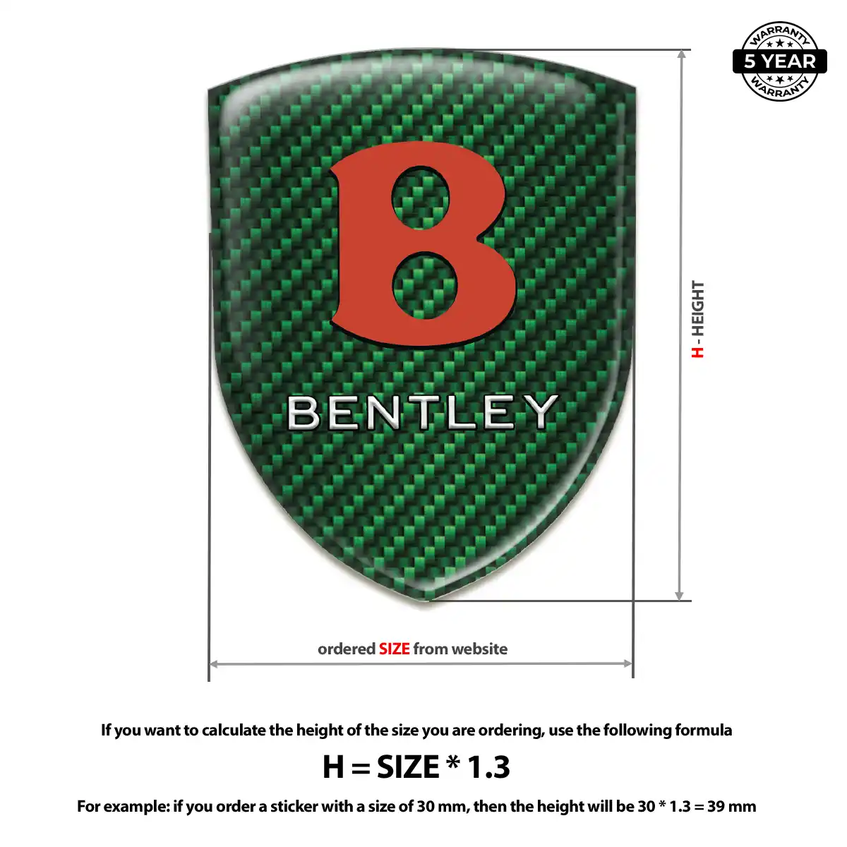 Bentley Epoxy Domed Sticker Performance Style
