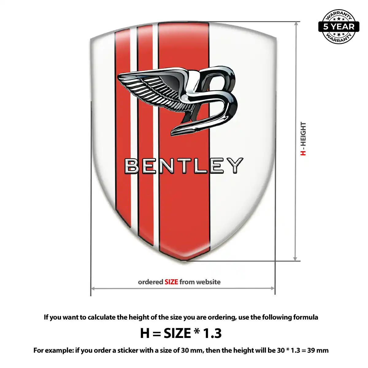 Bentley Epoxy Domed Sticker Premium Dome