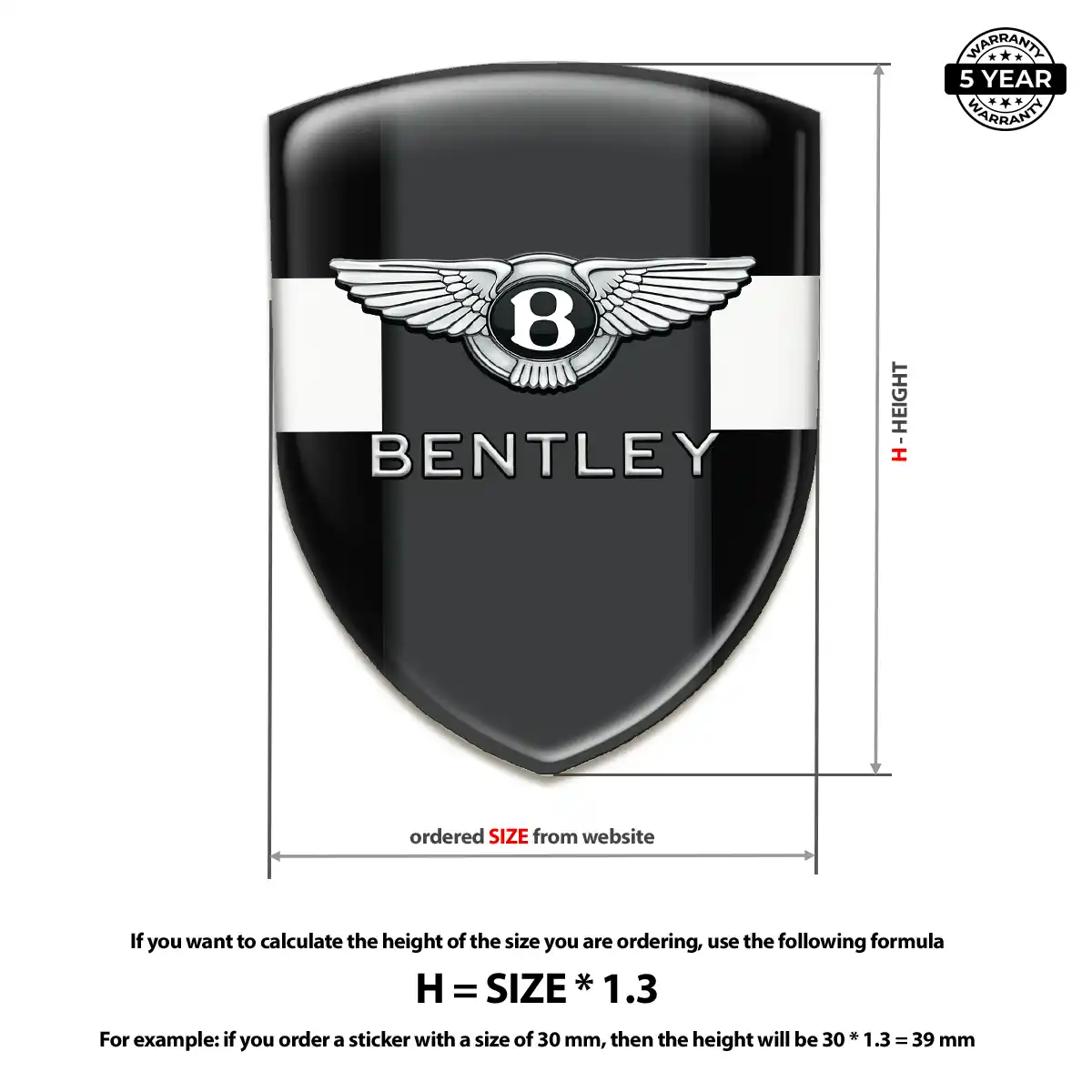 Bentley Epoxy Domed Sticker Resin Elite